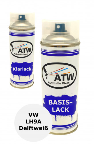 Autolack für VW LH9A Delftweiß+400ml Klarlack Set